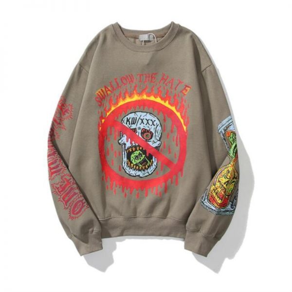 Kanye West Graffiti Hip Hop Fleece Sweatshirt Hoodies For Men/Women KWM1809